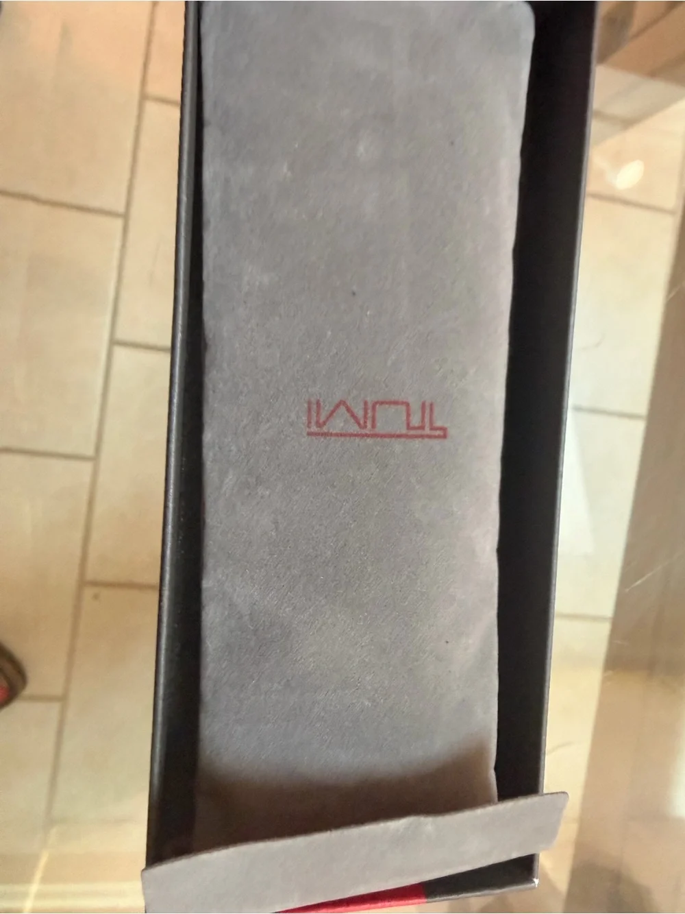 Tumi Brown Webbing Strap with Gunmetal Carabiner